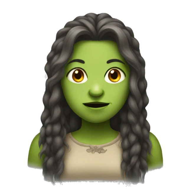 female ogre with long hair sticker