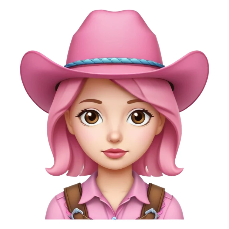 Girl with pink cowboy hat sticker