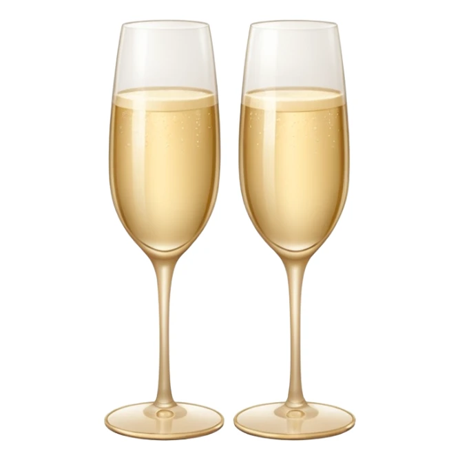 
2 light beige champagne glasses are knocked against each other sticker