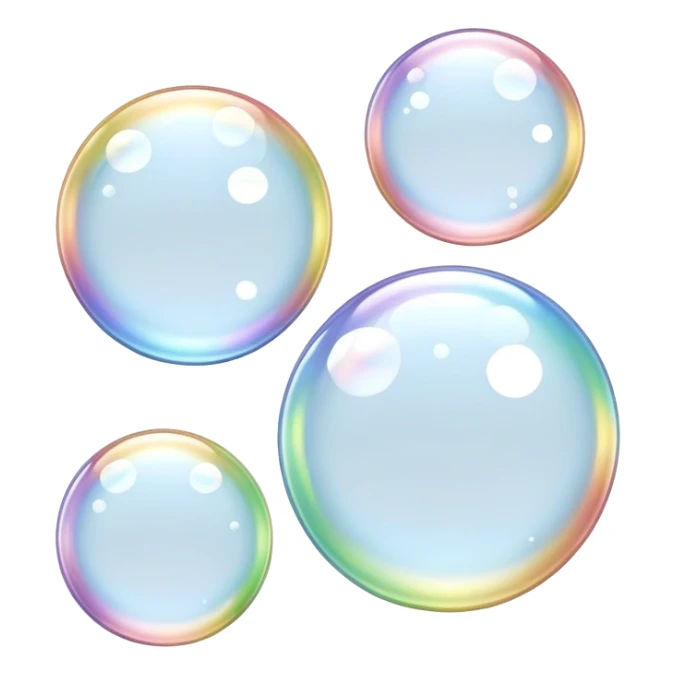 clear soap bubbles of varied sizes sticker