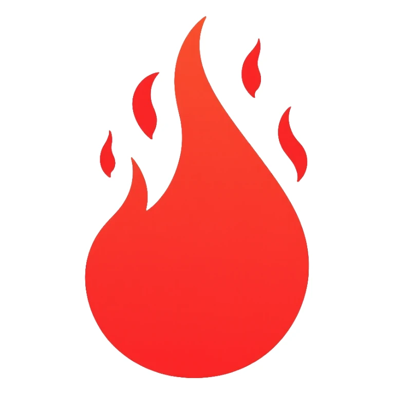 bright red flames, fire with intense red color sticker