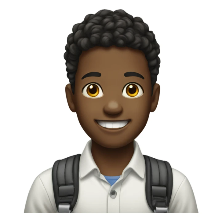 realistic portrait of boy with braces sticker