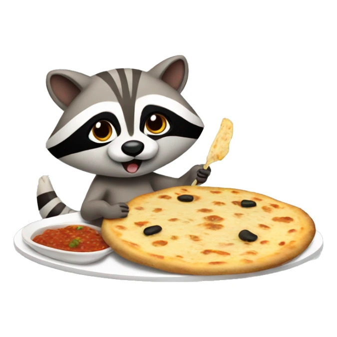 Raccoon eating a pupusa sticker