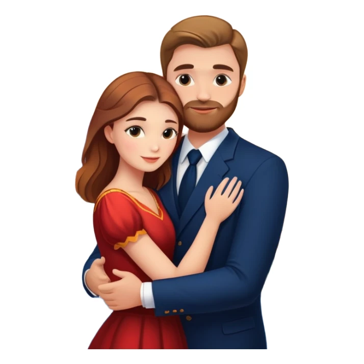 Elegant girl and man hugging together in Montenegro sunset  sticker