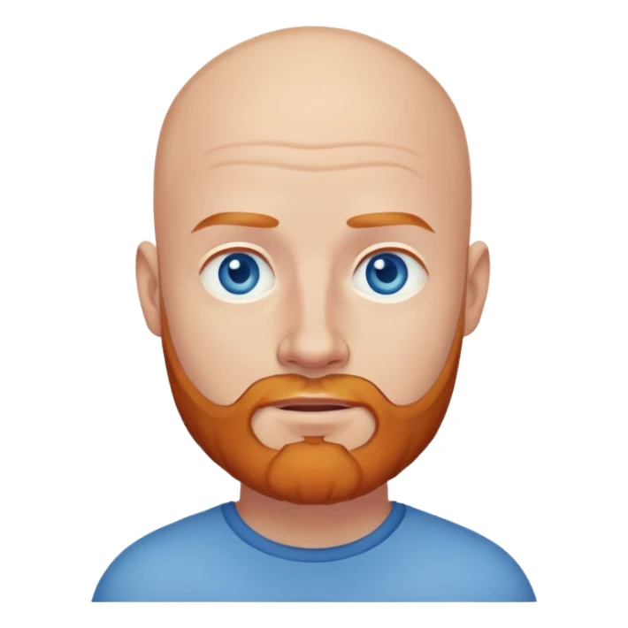 White bald man with blue eyes and ginger beard sticker