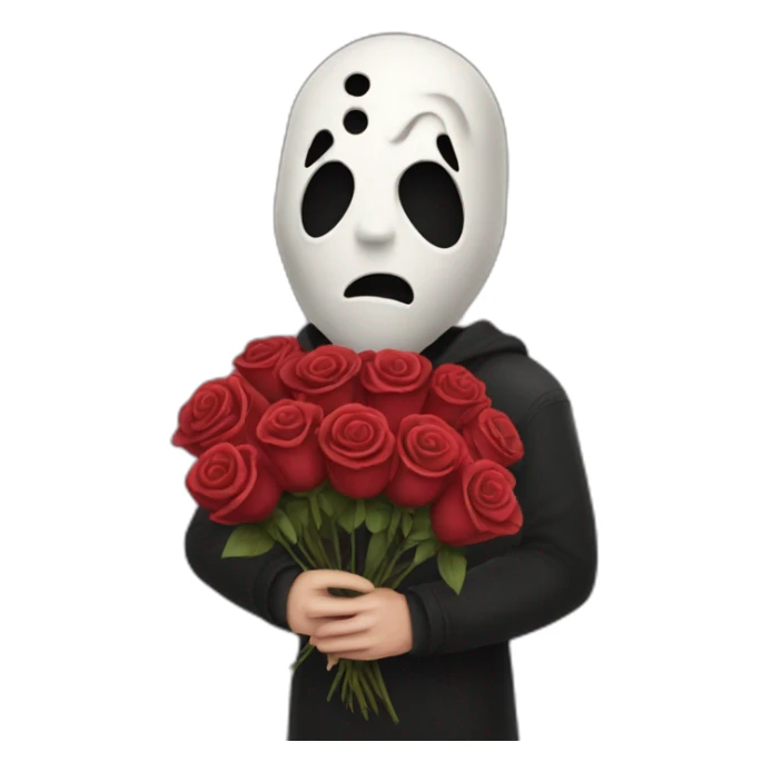 scream movie killer holding roses sticker