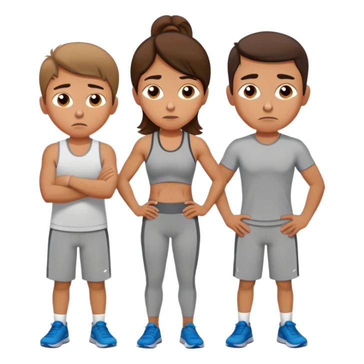 Exhausted Light brunette fit mom with 3 sons sticker