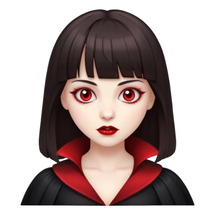 vampire feminine and with bangs  dark brown hair   sticker
