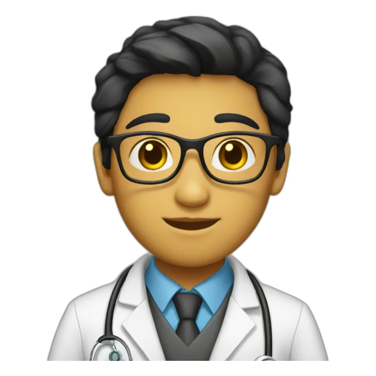 The Young eye doctor with black hair yellow face sticker