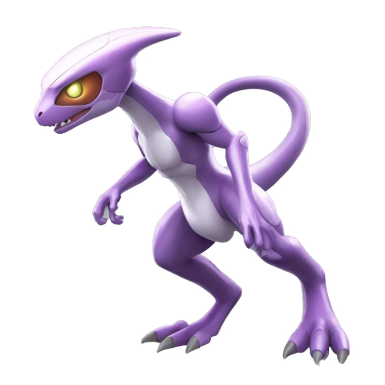Futuristic Shiny Mewtwo-Velociraptor-Genesect-Fakémon-Pokémon with a visor helmet Full Body sticker