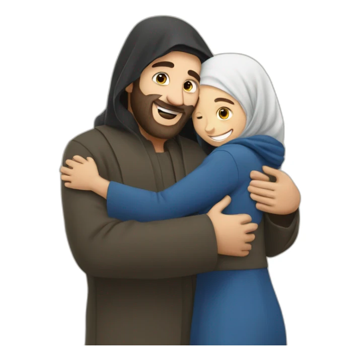 jew hugs muslim sticker
