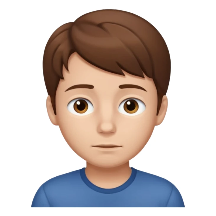boy with brown hair and sleepy eyes sticker