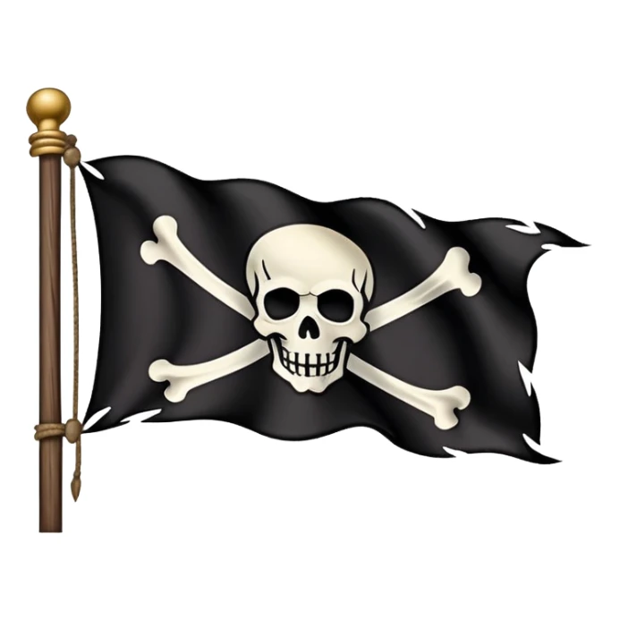 pirate flag with skull and crossbones, classic jolly roger sticker