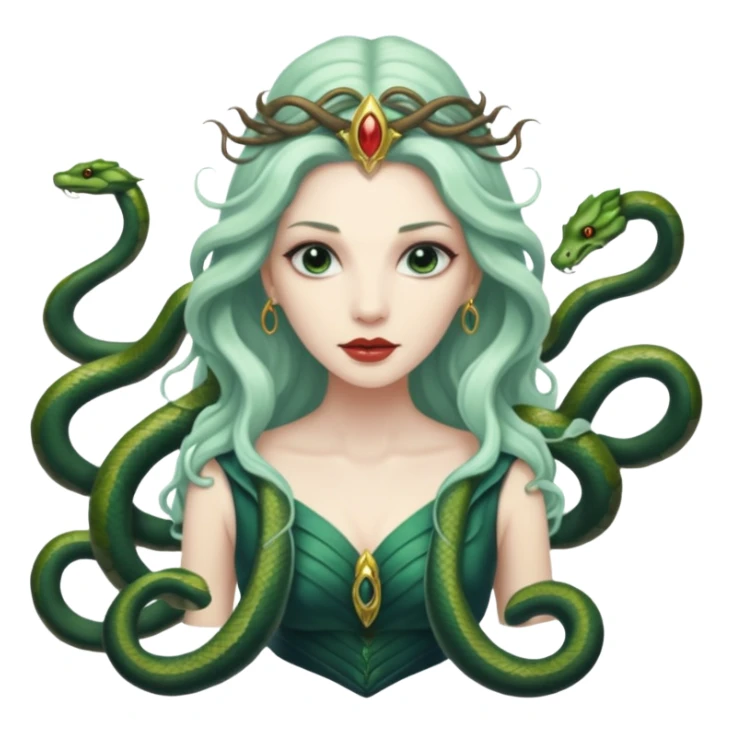 Beautiful Queen Hydra sea witch with seven snake heads sticker