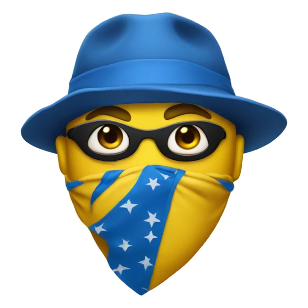  Yellow circle face Gangster with blue bandana  sticker