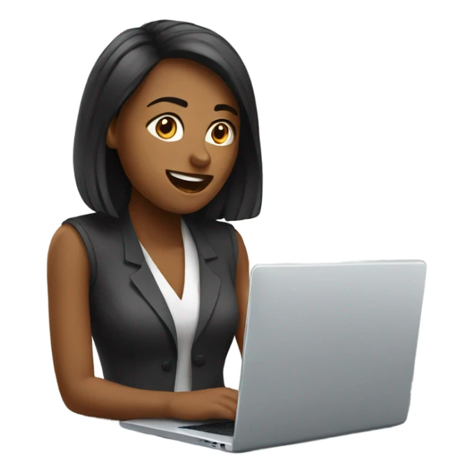 Woman speak in laptop  sticker