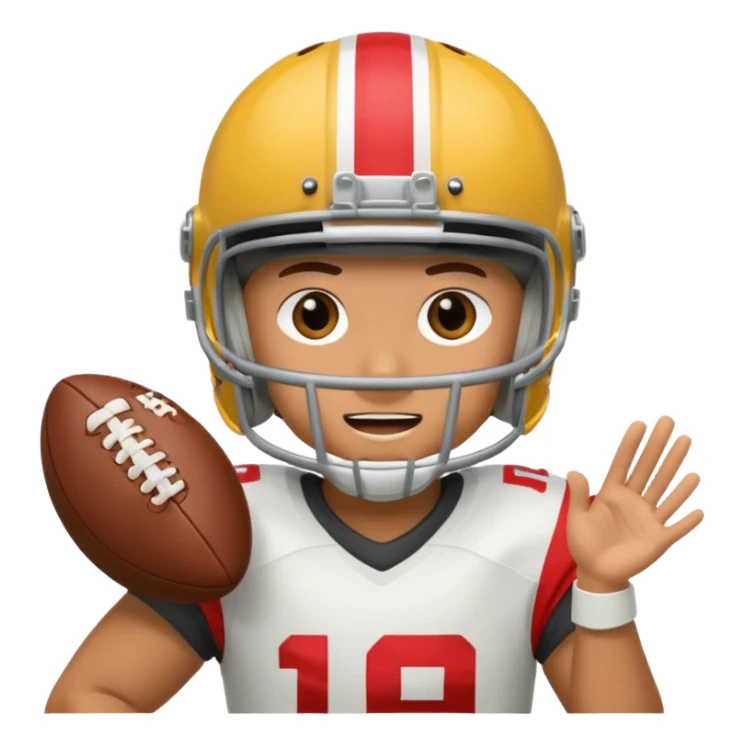 A person playing football on the field sticker