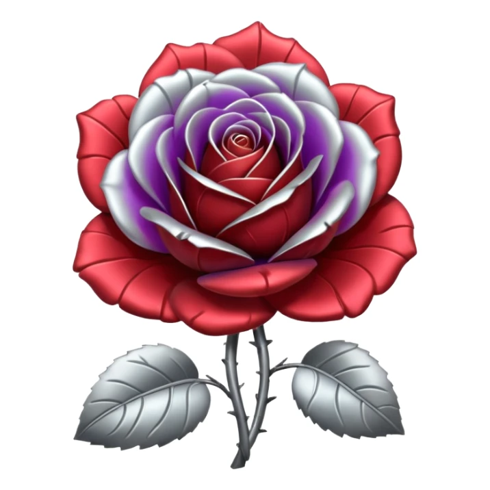 metal rose, without green leaves, just flower sticker