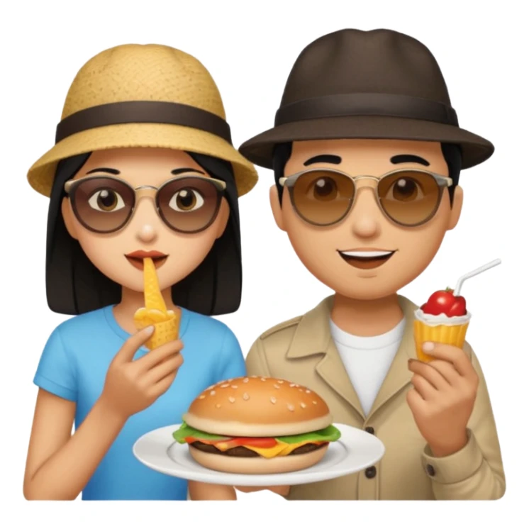 Tan guy eating black  haired girl sticker