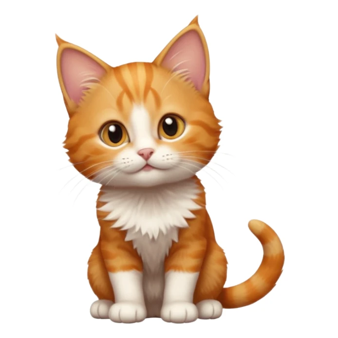A high-resolution photo-realistic digital illustration of a ginger tabby cat kitten, chest upward sticker