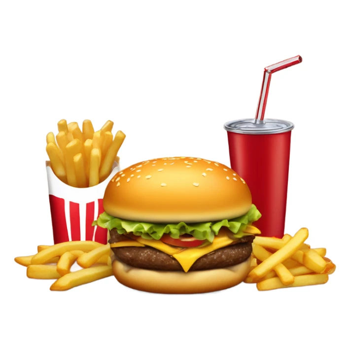 1950s Cheeseburger, French fries, and a coke sticker