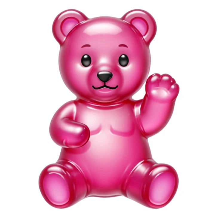 transparent pink gummy bear tender heart glitters pink sticker