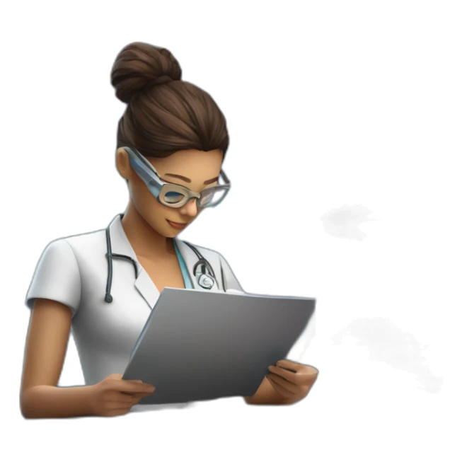 Futuristic-Biomedical-Engineer-studying-hologram-3d-model-of-breast sticker