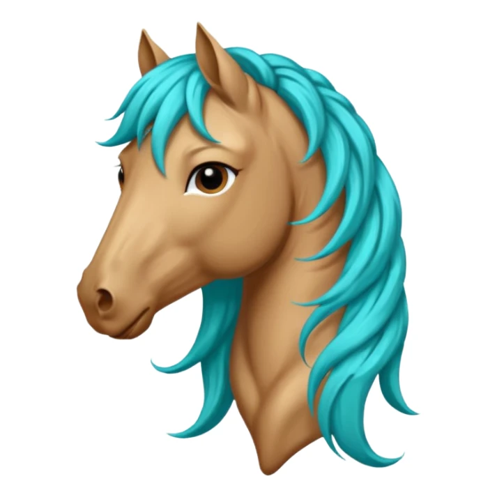 horse head with turquoise hair sticker
