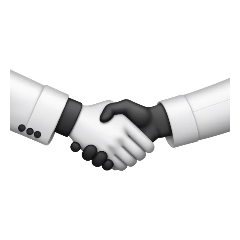 an emoji that represents the colaboration between some peple. It must be Black and white. sticker