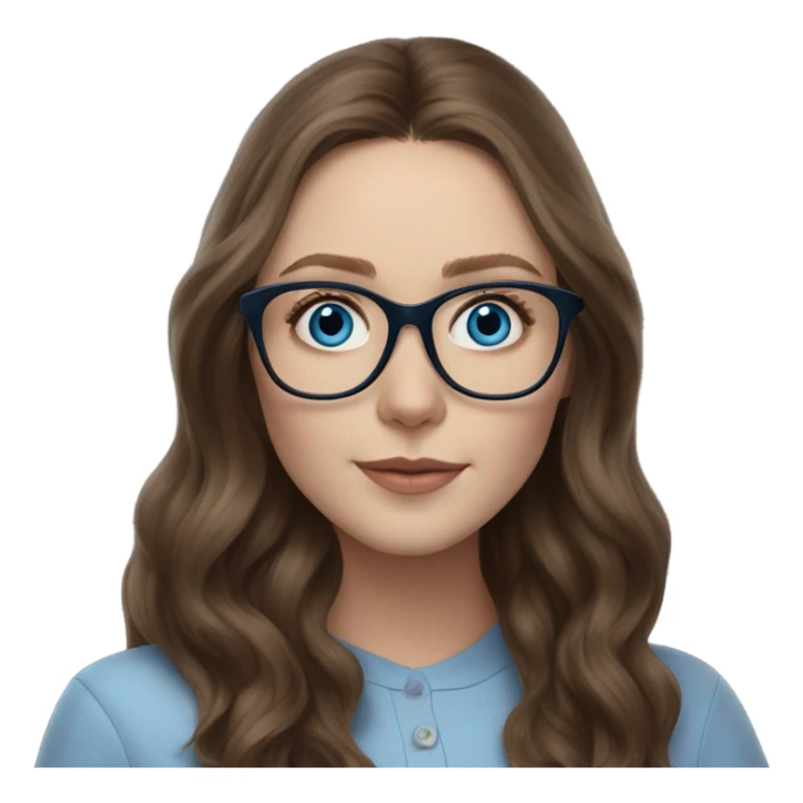 Hyper Realistic Elizabeth Olsen brunette blue eyes wearing glasses  sticker