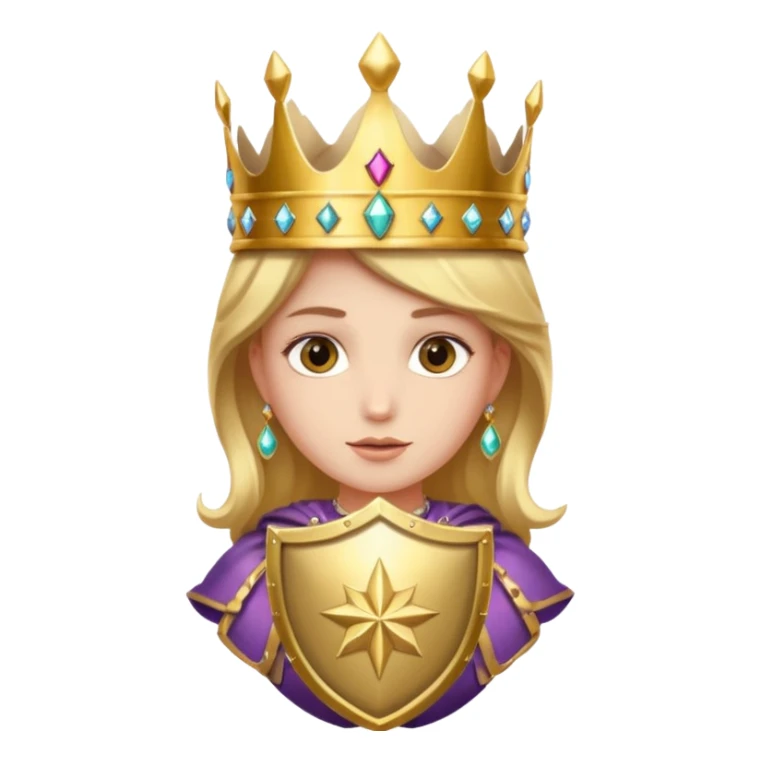 Create a Shield / Crown that represents confidence a brave and proud facial expression sticker