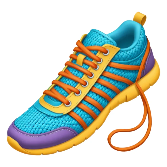 make an emoji of rolled up shoe laces sticker
