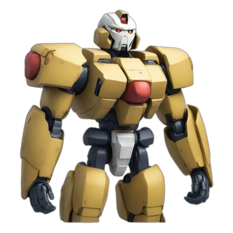 Gundam piloted by a muscular potato man sticker