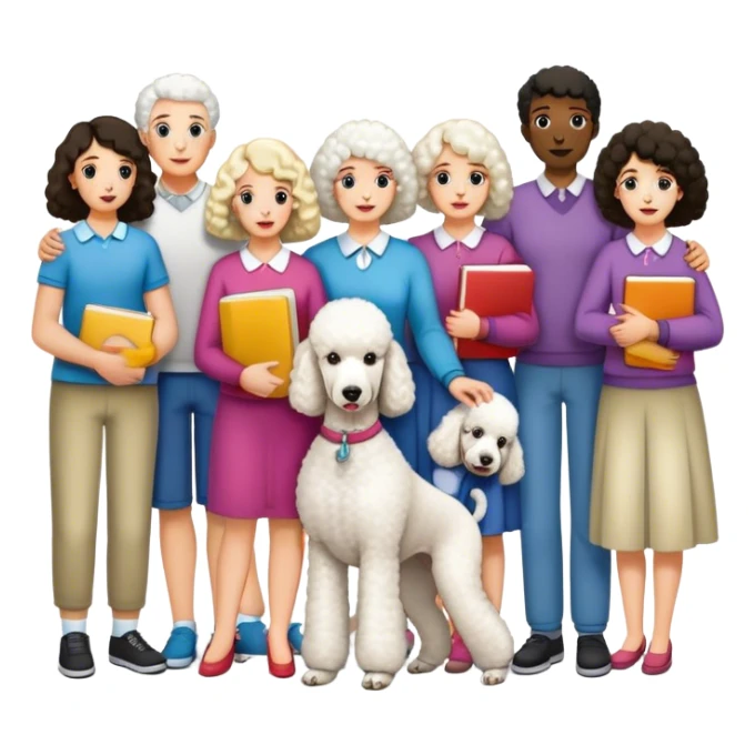 Four families and a white standard poodle sticker