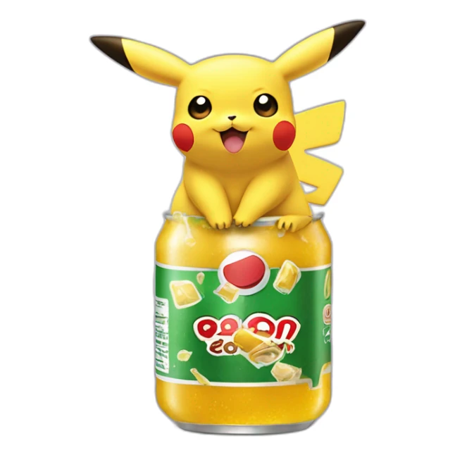 Pikachu en train boire une bouteille de coca sticker