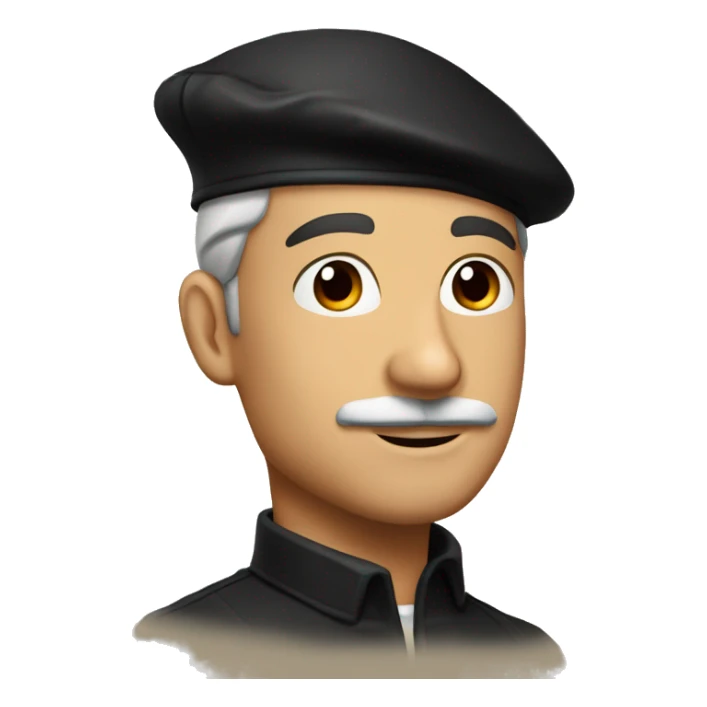 French Man with a French black béret sticker