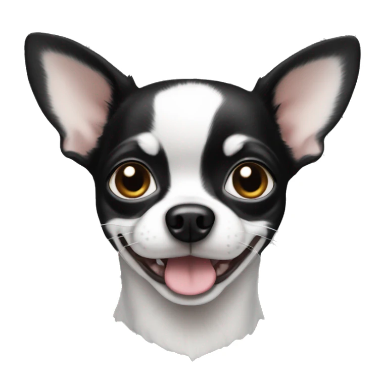 little black and white chihuahua with underbite  sticker
