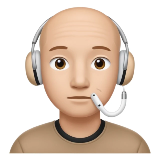 A face exactly like this « 😶 » and wearing airpods max sticker