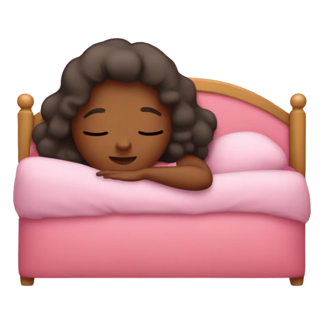 girl sleep in her pink bed sticker