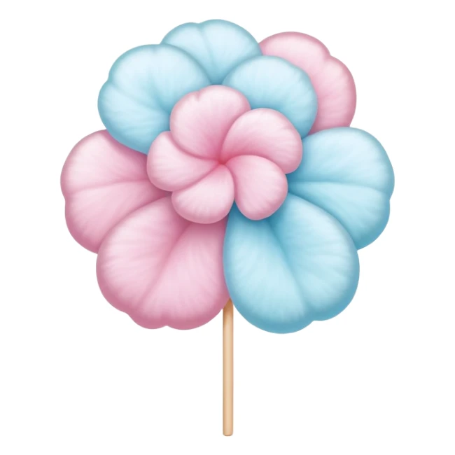 Colorful Chinese cotton candy flower art sticker