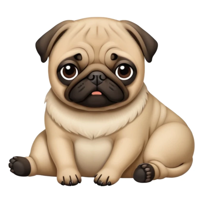 un pug durmiendo con una patita doblada  sticker