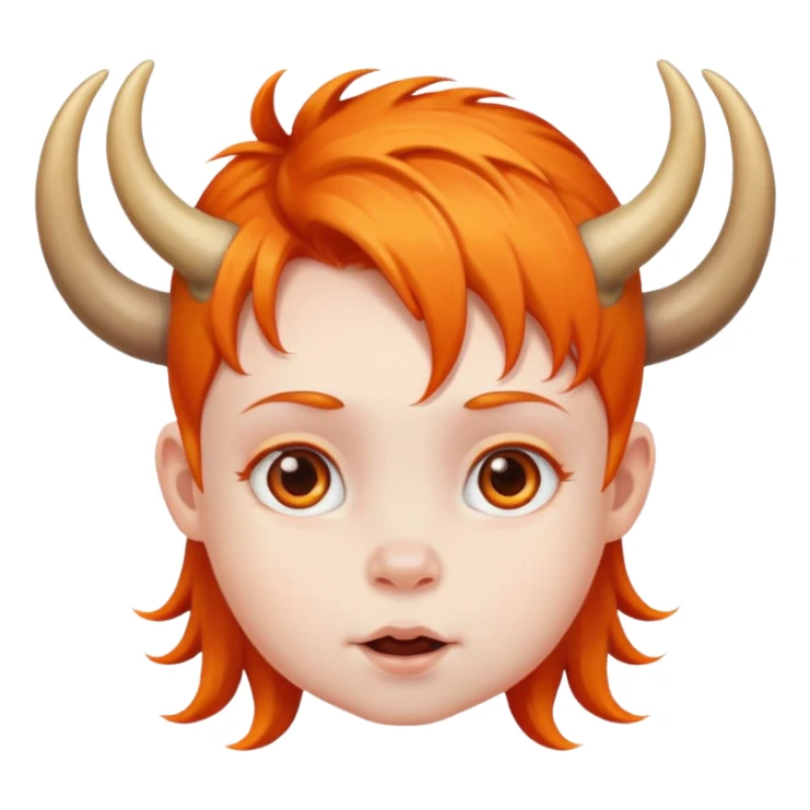 babies with horns and orange hair sticker