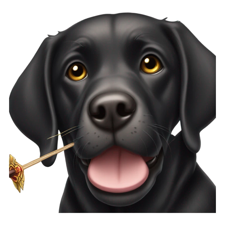 Black Labrador Retriever shooting bow and arrow sticker