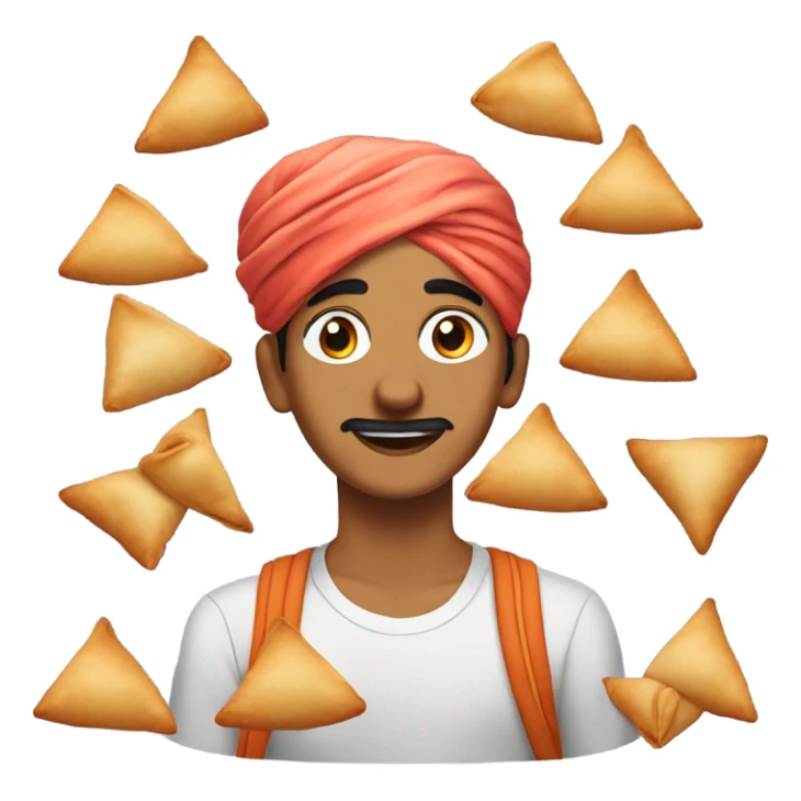 Sardar boy teen in gen z drip eating samosa sticker