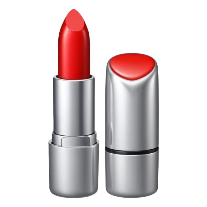 lipstick bullet, polished silver chrome, sexy beauty symbol sticker