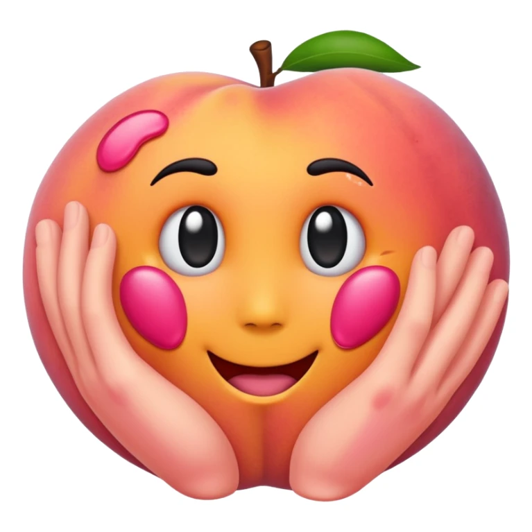 Emoji Peach with hand prints sticker