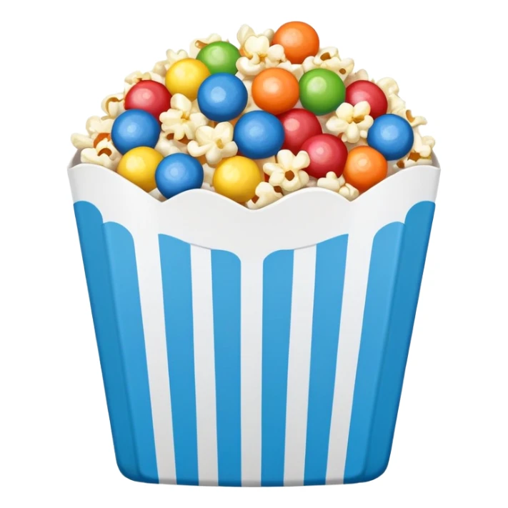 Skittles popcorn in a blue popcorn gox sticker