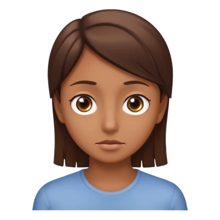 big dark eyes and tanned skin brown hair sticker