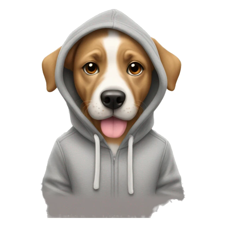 Dog ￼wearing a hoodie  sticker