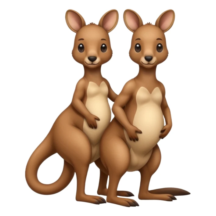 A kangaroo which has its baby kangaroo in its pouch(marsupium) sticker